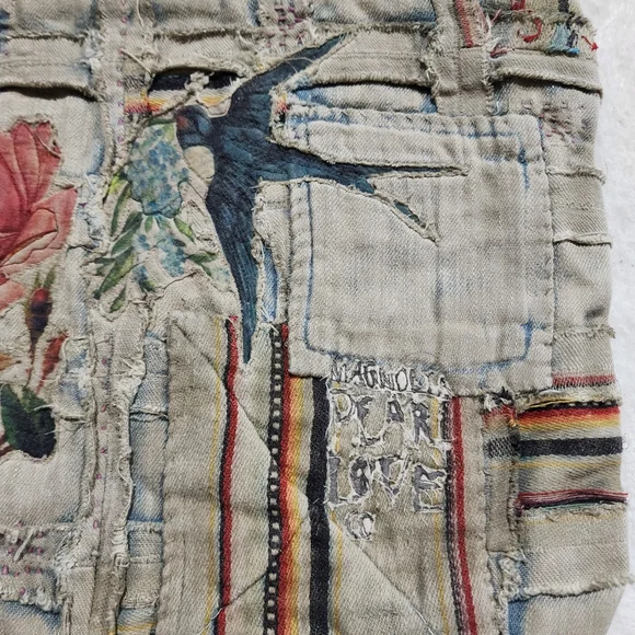 Magnolia Pearl Kitten Me Zip Pouch boho Handbag Makeup bag Faded Indigo - Picture 4 of 7